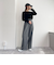 フロッキー袖チュールプルオーバー