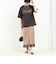 サテンドット裾レーススカート