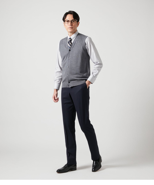 Vネック 前開きニットベスト｜ニューヨーカーのアウトレット通販