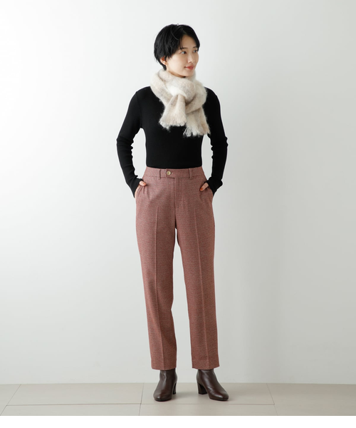 ニューヨーカー　カジュアルパンツ　チェック柄　2タックス　毛ガンクラブチェック NEWYORKER L-SIZE｜【L】カラードガンクラブチェック ノータック
