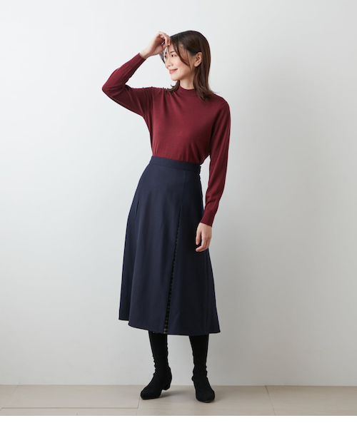 ツイル×Snowニューヨーカータータン ボックスタックスカート