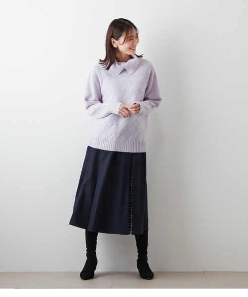 ツイル×Snowニューヨーカータータン ボックスタックスカート