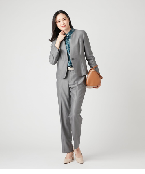 ウールシルクシャークスキン テーパードパンツ｜ニューヨーカー