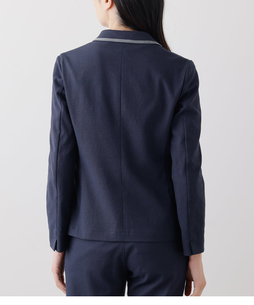 L】【ウォッシャブル】ナチュラルクロス 2釦パイピング