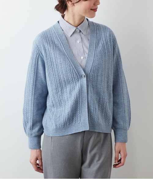 ウールカシミヤ Vネックショートカーディガン｜ニューヨーカーの