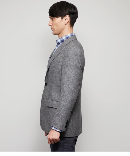 レア】Saintandrewsカシミア混ヘリンボーンジャケット