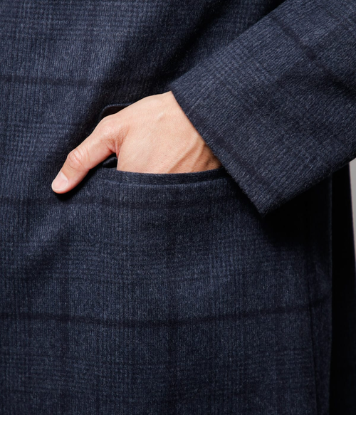 カシミヤ混ビーバー グレンチェック バルマカンコート｜ニューヨーカー