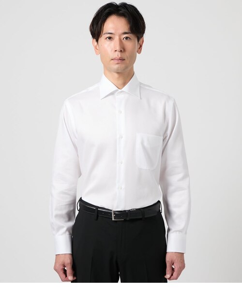 NY CARE FREE ドビークロス 長袖ワイドカラーシャツ｜ニューヨーカーの