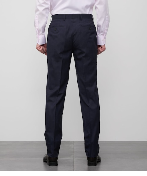♡極美品♡MICHEL  シルク混ウール 高級ストライプ パンツスーツ TAILOR CLOTH ミラクルクリンプウールシルク スーツ｜ニューヨーカーの