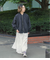 Cotton Stripe Dobby ランダムカットスカート