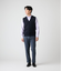 【ウォッシャブル】ツイルライク 前開きニットベスト