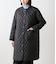【撥水・ウォッシャブル】ポリエステルタフタ リバーシブルキルトロングコート