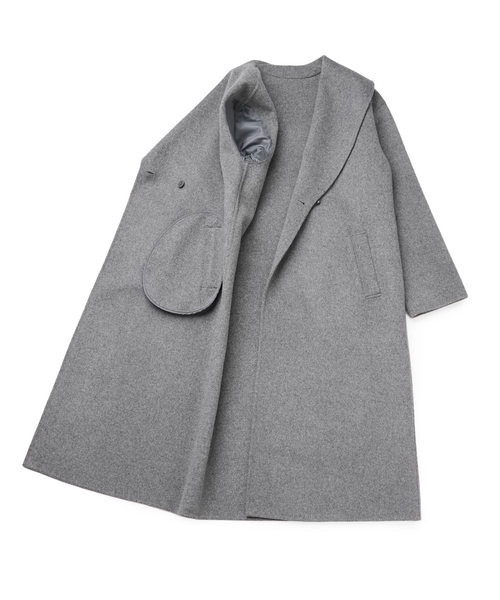 ウールナイロンリバー ショールカラーロングコート｜ニューヨーカーの