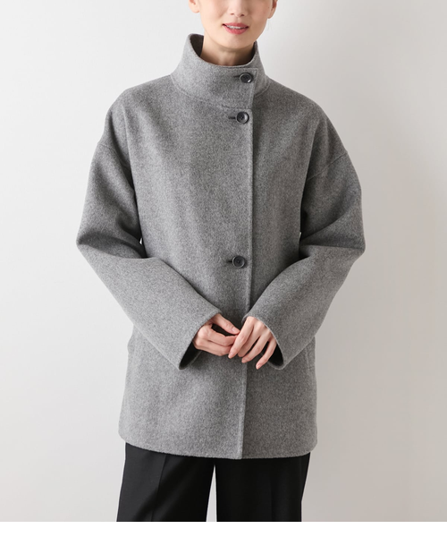 L】ウールナイロンリバー スタンドショートコート｜ニューヨーカーの