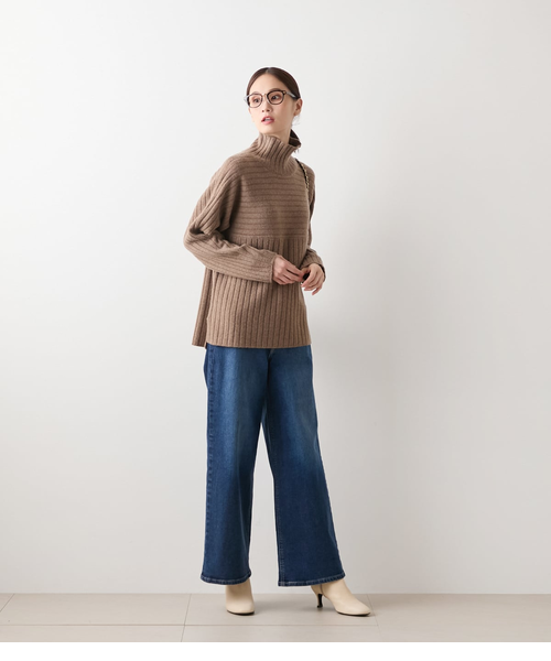 ウールカシミヤ リブハイネックニットプルオーバー｜ニューヨーカーの