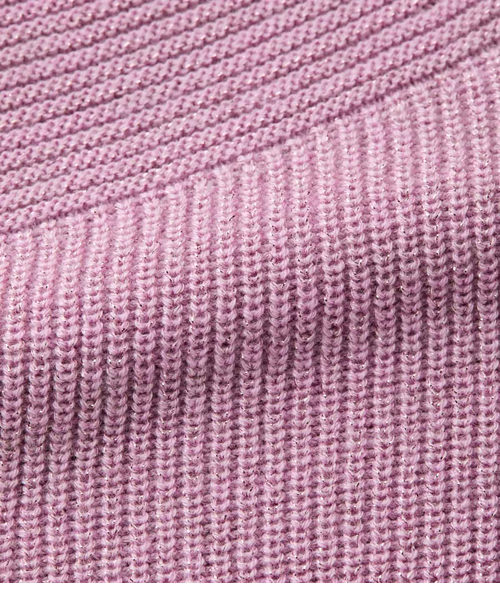 手洗い可能】片畦ラメブレーティング クルーネックニット