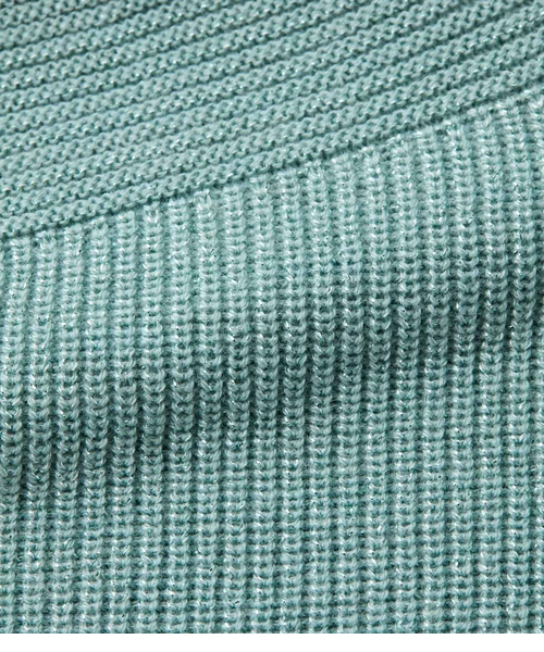 手洗い可能】片畦ラメブレーティング クルーネックニット