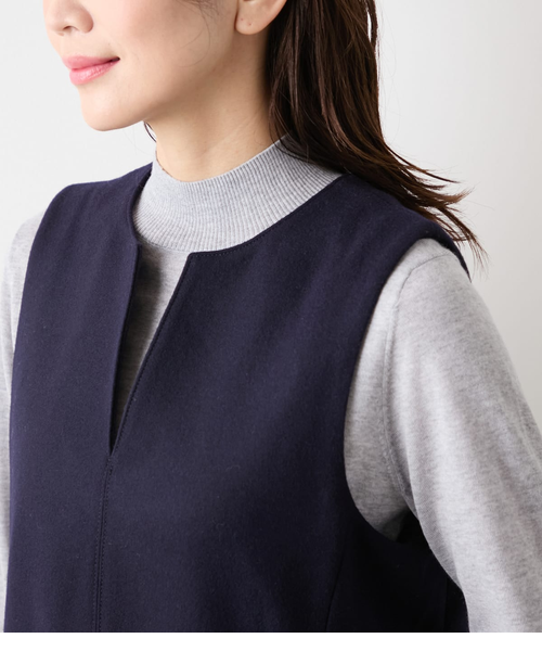 NEWYORKER MELTON キーネックジャンパースカート｜ニューヨーカーの