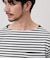【接触冷感】ボートネックデザイン ボーダーTシャツ