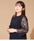 【L】サテン&ラッセルレース コンビワンピース
