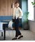 ストレッチツイル ワンタック1タックテーパードパンツ(ブラック)