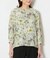 ルミナスフラワープリント 8分袖シャーリングブラウス