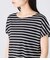 【接触冷感・優しい肌触り】ボーダーフレンチスリーブTシャツ