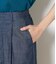 スラブシャンブレー タックワイドパンツ