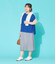 【L】グリットプリント タックスカート