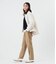 ワンタックチノパンツ レディース コットンレーヨンツイル