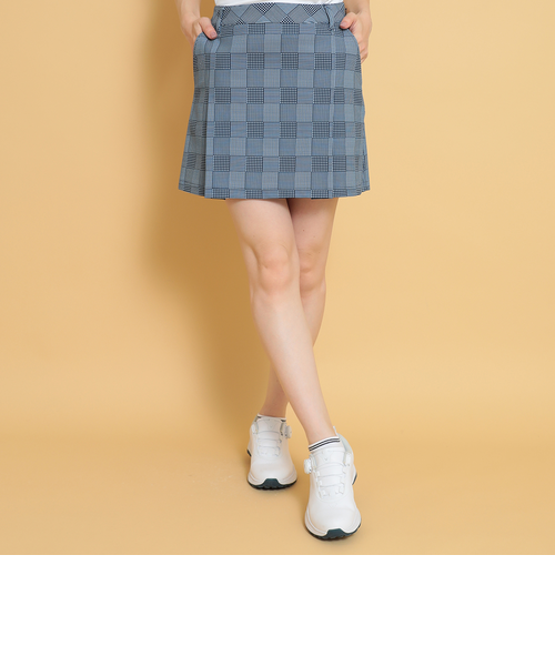 美品【Callaway キャロウェイ】ピンクチェック柄スカート 美品】キャロウェイ スカート ピンク×白 ギンガムチェック