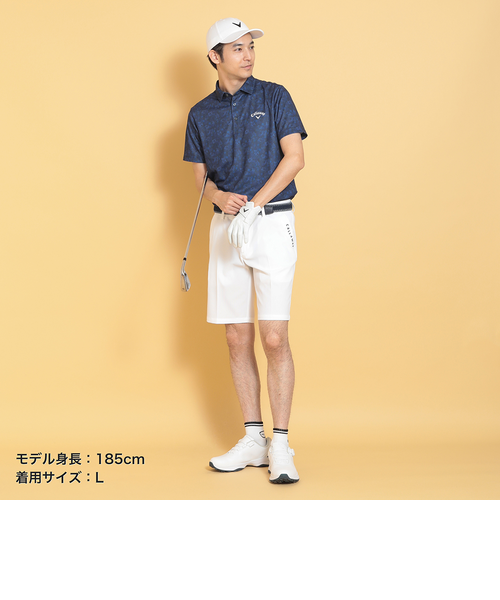 新品未使用 Callaway キャロウェイ ポリエステルメッシュ小花柄半袖シャツ 1086300000031_0704.jpg