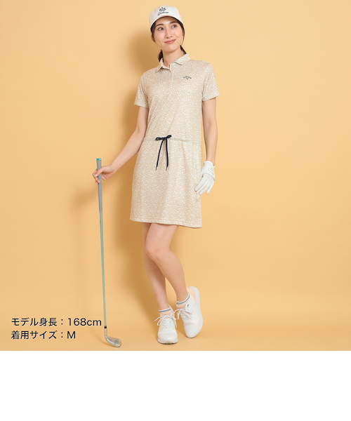 ポリエステルハニカム小花柄ワンピース｜キャロウェイの