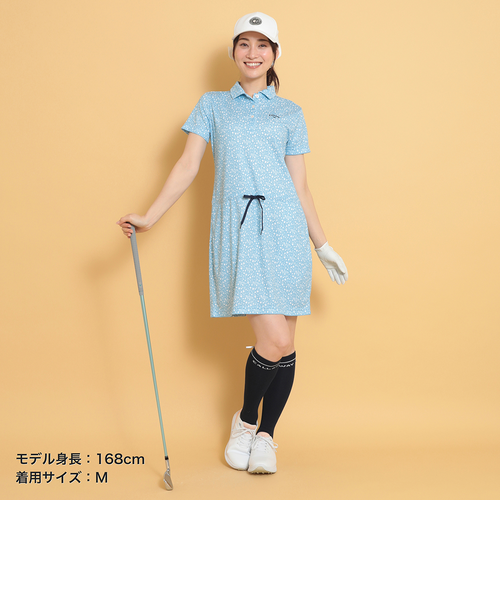 ポリエステルハニカム小花柄ワンピース｜キャロウェイの