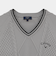 ケーブル編みポリエステルＶネックニット