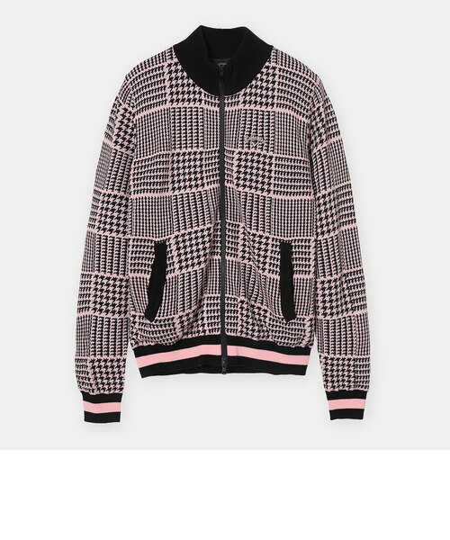千鳥柄ジャガード防風裏付フルジップニット｜キャロウェイの