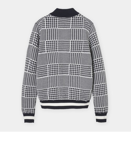 千鳥柄ジャガード防風裏付フルジップニット｜キャロウェイの