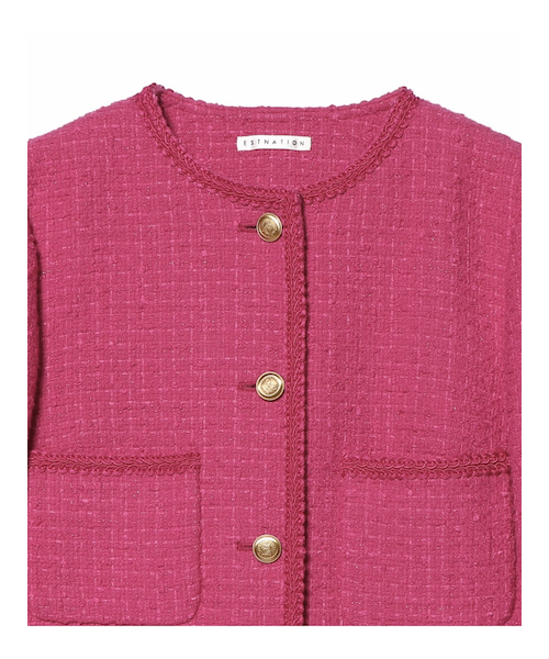 ファンシーツイードノーカラージャケット｜エストネーションの