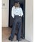 ハイウエストSymmetryGYDA INNER RIPPEDワイドデニムパンツ