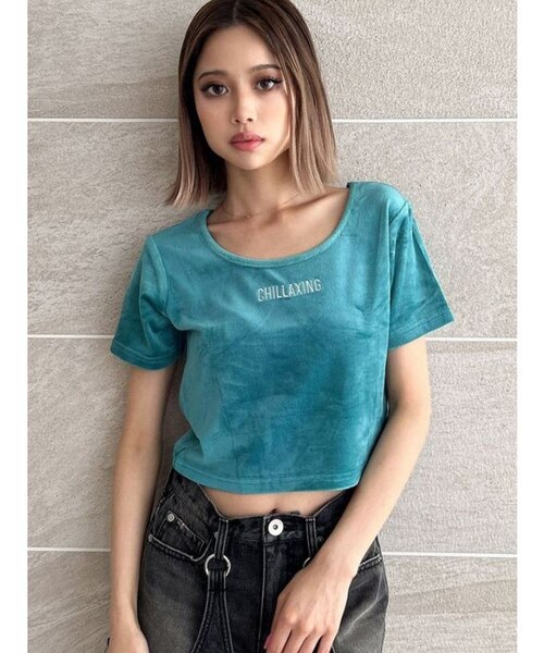 【美品】crinklecrinklecrinkle ベロアトップス CHILLAXING embroideryベロアトップス｜マークスタイラー