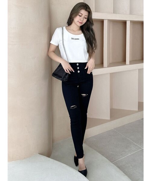 【美品】crinklecrinklecrinkle ベロアトップス CHILLAXING embroideryベロアトップス｜マークスタイラー