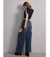 ハイウエストサイドオープンデニムワイドパンツ