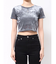 クロップドシアーベロアTシャツ