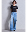ハイウエストGG Stitch Barrel Leg ダメージデニムパンツ