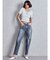ハイウエストVintage Edge ダメージストレートデニムパンツ