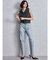 ハイウエストVintage Edge ダメージストレートデニムパンツ