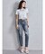ハイウエストVintage Edge ダメージストレートデニムパンツ
