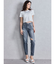 ハイウエストVintage Edge ダメージストレートデニムパンツ