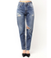 ハイウエストVintage Edge ダメージストレートデニムパンツ
