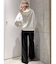 フェイクレザーワイドパンツ